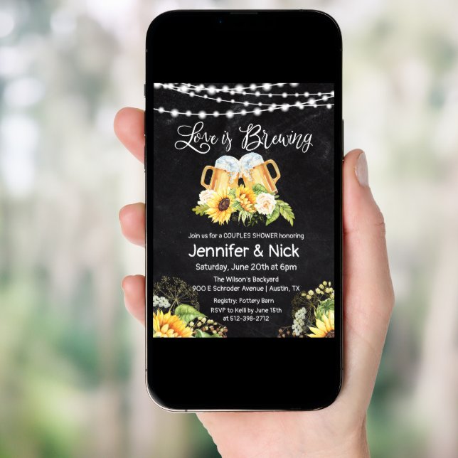 Cheers and Beers Rustic Couples Shower Invitation (Front Digital)