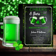Cheers And Beers St. Patricks 50th Birthday Party Invitation at Zazzle