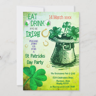 Cheers and Beers St. Patrick's Day Birthday Party Invitation