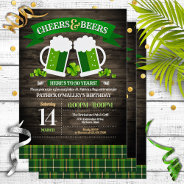 Cheers And Beers St. Patrick's Day Birthday Party Invitation at Zazzle