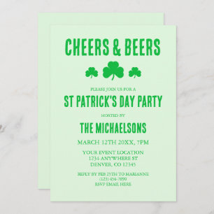 Cheers and Beers St Patrick's Day Party Invitation