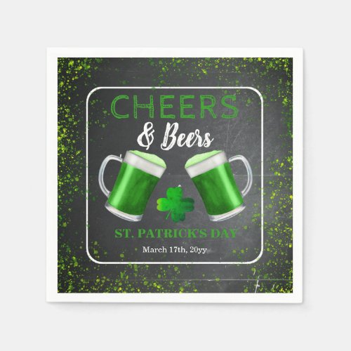 Cheers and Beers St Patricks Day Party Napkins