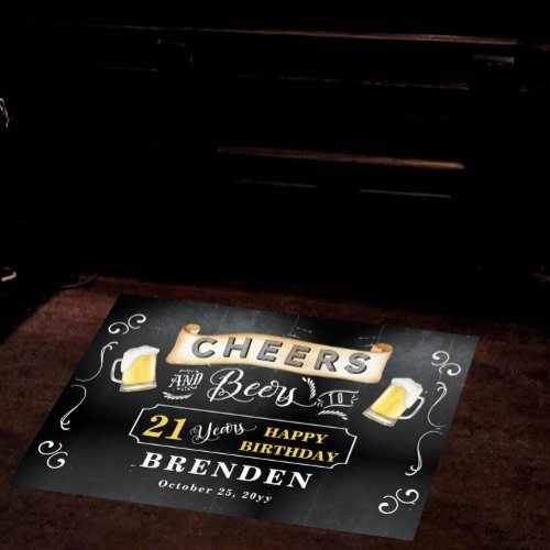 Cheers and Beers to 21 Years Birthday Floor Decals