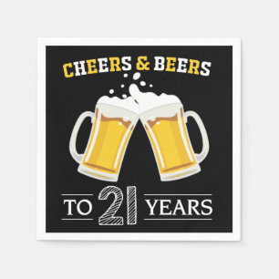 Cheers and Beers to 21 Years Napkins