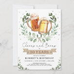 Cheers and Beers to 30 Years Adult Men Birthday Invitation<br><div class="desc">Cheers and Beers to 30 Years!  Personalize this fun beer-themed birthday invitation with your details. Use the design tools to edit the text,  change font color and style to create a unique one of a kind invitation design.</div>