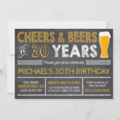 Cheers and Beers to 30 Years Birthday Invitation (Front)
