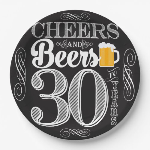 Cheers and Beers to 30 Years Paper Plates 9