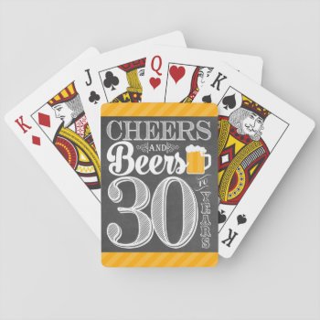 Cheers And Beers To 30 Years Playing Cards by PuggyPrints at Zazzle