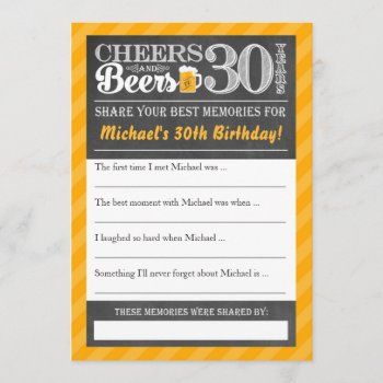 Cheers And Beers To 30 Years • Share A Memory Card by PuggyPrints at Zazzle