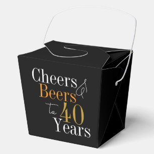 Cheers and beers to 40 years 40th Birthday Party Favor Boxes