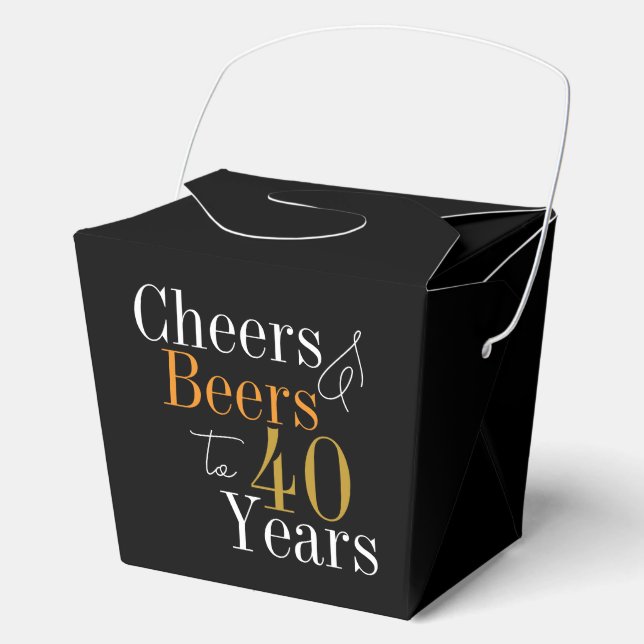 Cheers and beers to 40 years 40th Birthday Party Favor Boxes (Front)