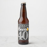 Cheers and Beers to 40 Years Beer Bottle Label