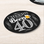Cheers And Beers To 40 Years Drink Coasters at Zazzle