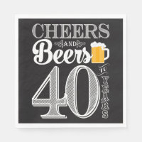 Cheers and Beers to 40 Years Luncheon Napkins
