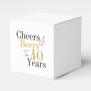 Cheers and beers to 40 years Party Favor Boxes