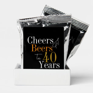 Cheers and beers to 40 years party favor coffee drink mix