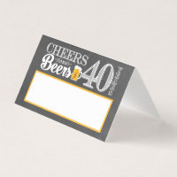 Cheers and Beers to 40 Years Place Card