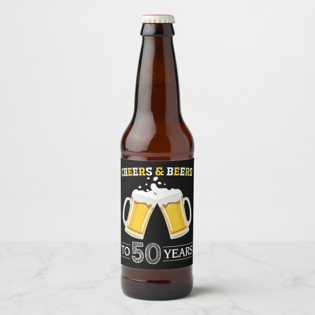 Cheers and Beers to 50 Years Beer Bottle Label (Front)