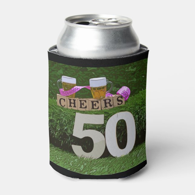 Cheers and beers  to 50 years birthday can cooler (Can Front)