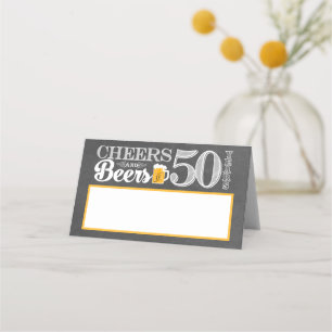 Cheers and Beers to 50 Years Place Card