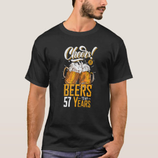 Cheers And Beers To 57 Years 57th Birthday Party T-Shirt