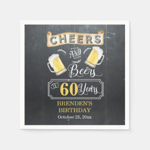 Cheers and Beers to 60 Years Birthday Party Napkins