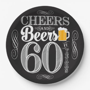 Cheers and Beers to 60 Years Paper Plates 9"