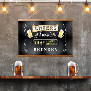 Cheers And Beers To 70 Years Birthday Party Hanging Tapestry by holidayhearts at Zazzle