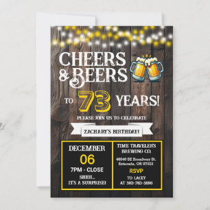Cheers and Beers to 73 Years Surprise Brewery Invitation