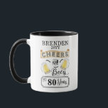 Cheers and Beers to 80 Years Birthday Mug<br><div class="desc">Celebrate your 80th Birthday in style with this rustic "Cheers and Beers" vintage barroom look design.  Composite design by Holiday Hearts Designs (rights reserved).</div>