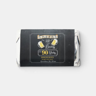 Cheers and Beers to 90 Years Birthday Party  Hershey's Miniatures