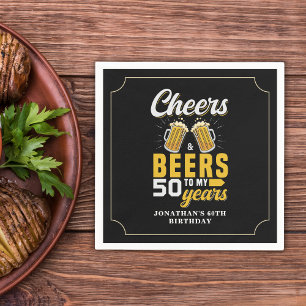 Cheers and Beers to my 50 Years, Any Birthday Napkins