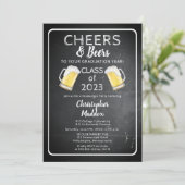 Cheers and Beers to Your Graduation Year Party Invitation (Standing Front)