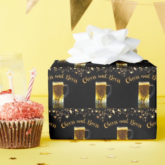 "Cheers and Beers" Wrapping Paper (Birthday Party)