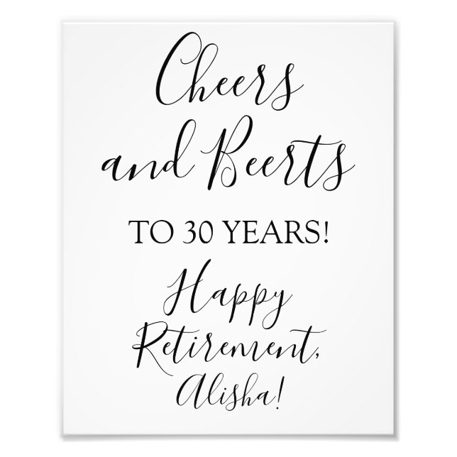 Cheers And Beerts Retirement Party Sign (Front)