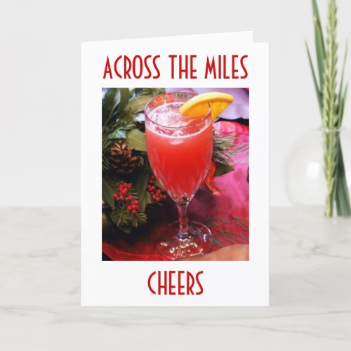 CHEERS AND JOY SENT ACROSS MILES CHRISTMAS HOLIDAY CARD