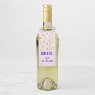 Cheers! and Thanks with Faux Gold Confetti Bottle Hanger Tag