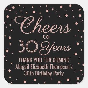 PERSONALISED GLOSS CELEBRATION 30TH 40TH,50TH BIRTHDAY  PARTY STICKERS ANY AGE 