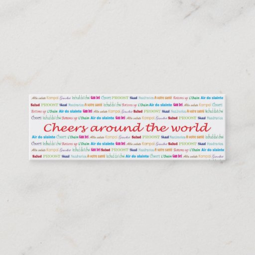 Customizable Cheers_Around The World_bartender services Business Card Templates