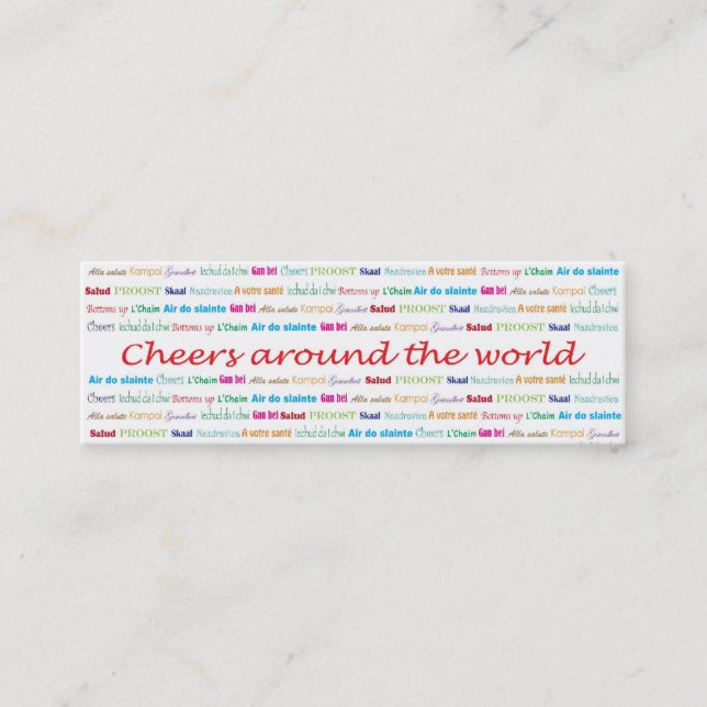 Cheers_Around The World_bartender services Mini Business Card (Front)