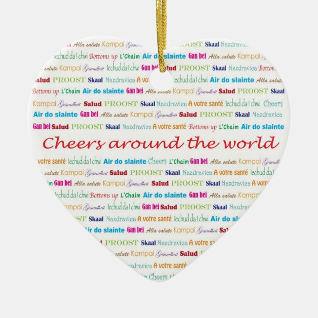 Cheers_Around The World necklace keepsake Ceramic Ornament (Front)