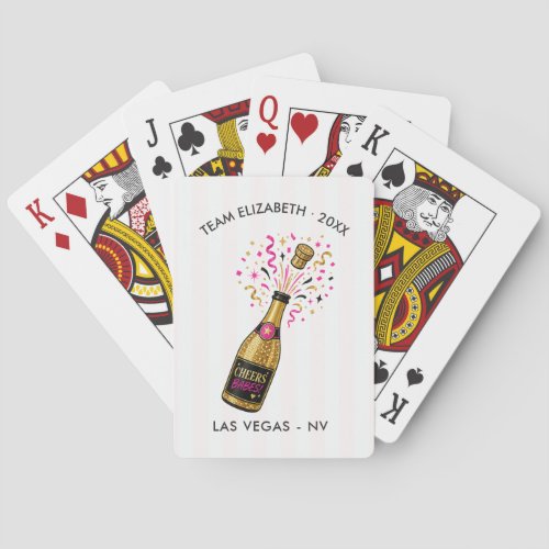 Cheers Babes Personalized Las Vegas Bachelorette Poker Cards