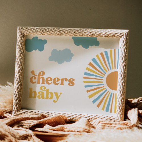 Cheers Baby Sun Baby Shower Sign