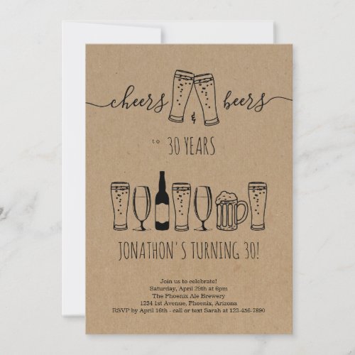 Cheers  Beer Birthday Party Invitation _ Any Age