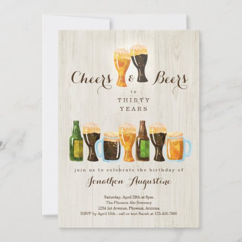 Cheers  Beer Birthday Party Invitation _ Any Age