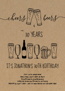 beer birthday invitations zazzle