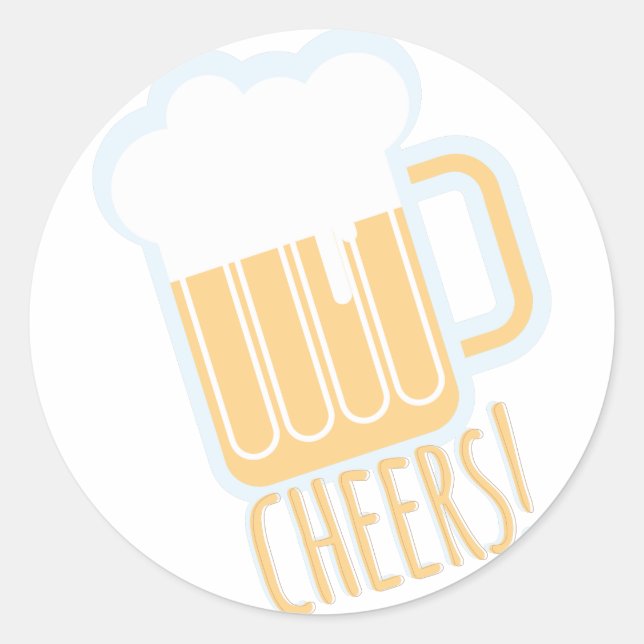 Cheers Beer Classic Round Sticker (Front)