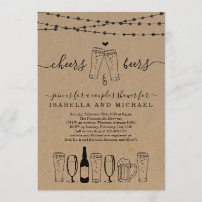 Cheers & Beer Couple's Shower / Rehearsal Dinner Invitation