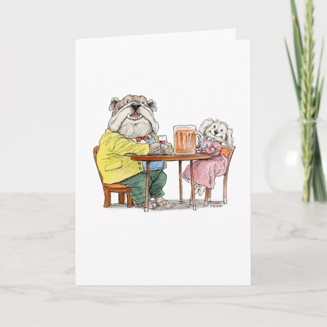 Cheers Beer Dog Couple Card (Front)