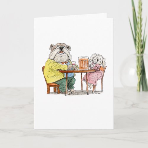 Cheers Beer Dog Couple Card